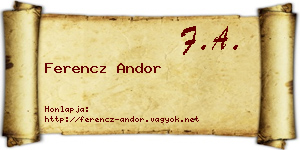 Ferencz Andor névjegykártya