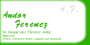 andor ferencz business card